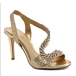 Gianni Bini Vivah silver and gold heels